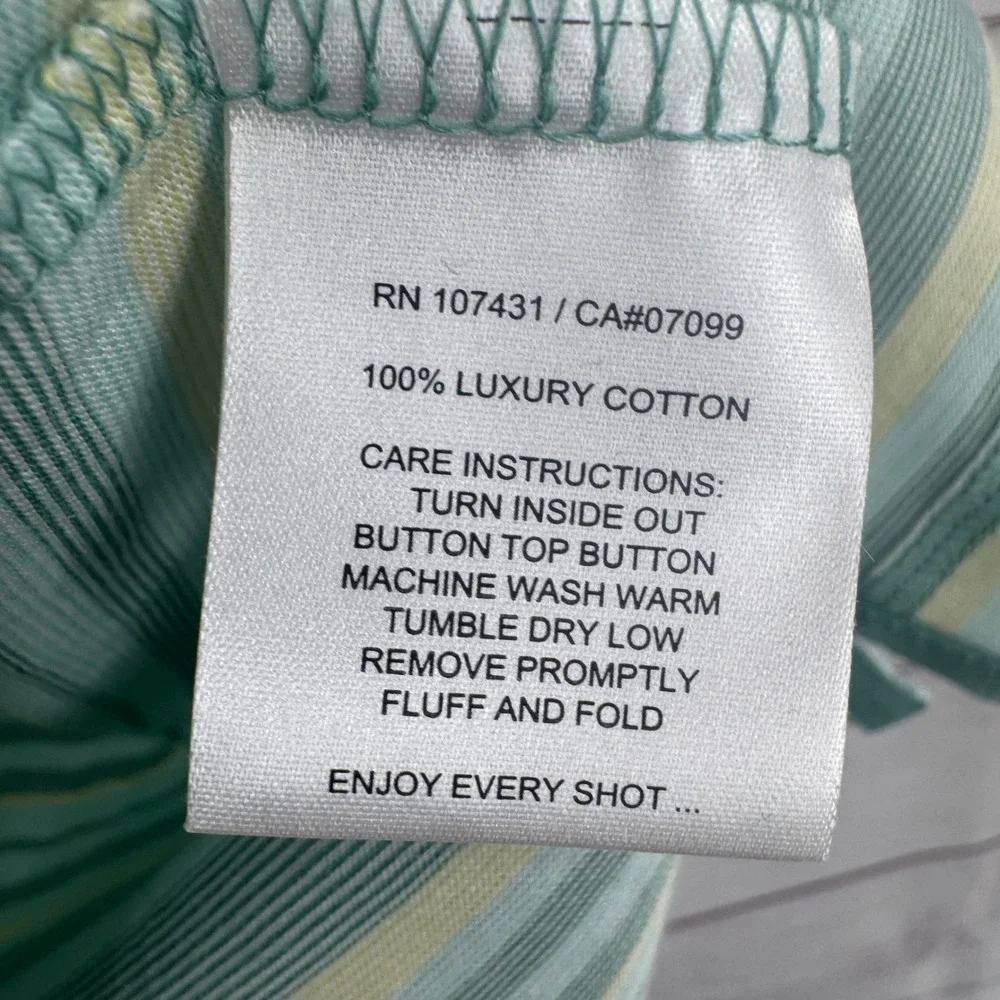 Linksoul Striped‎ Polo Shirt Mens Size Large Short Sleeve Golf Casual Green - Picture 7 of 10